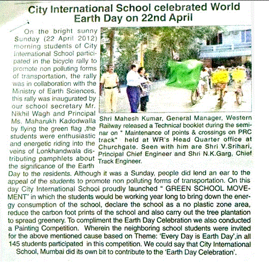 City International School Celebrated World Earth Day b